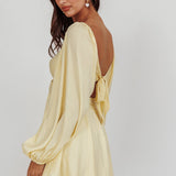 Miraya Balloon Sleeve Twist Mini Dress Butter