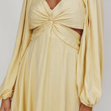Miraya Balloon Sleeve Twist Mini Dress Butter
