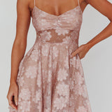 Merida Lace-Up Back Dress Floral Blush