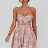 Merida Lace-Up Back Dress Floral Blush