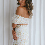 April Flowers Frill Mini Skirt Floral Yellow