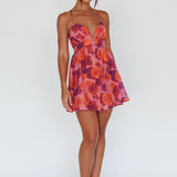 Le Jardins A-Line Mini Dress Roses Red