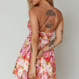 Le Jardins A-Line Mini Dress Floral Orange