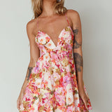Le Jardins A-Line Mini Dress Floral Orange