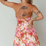 Le Jardins A-Line Mini Dress Floral Orange
