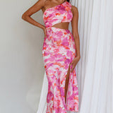Cameron Cut-Out Midi Dress Floral Pink