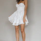 Cheyenne Sweetheart Neckline A-Line Dress White