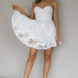 Cheyenne Sweetheart Neckline A-Line Dress White