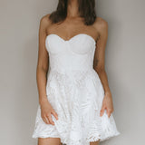 Cheyenne Sweetheart Neckline A-Line Dress White