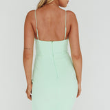 Sweet Embrace Structured Bodice Ruffle Dress Mint
