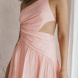 Destination Open Back Midi Dress Blush