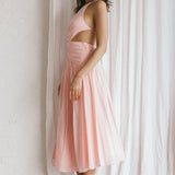 Destination Open Back Midi Dress Blush
