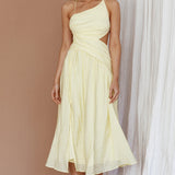 Destination Open Back Midi Dress Lemon