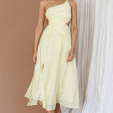 Destination Open Back Midi Dress Lemon