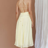 Destination Open Back Midi Dress Lemon