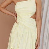 Destination Open Back Midi Dress Lemon