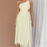 Destination Open Back Midi Dress Lemon