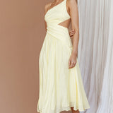 Destination Open Back Midi Dress Lemon