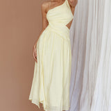 Destination Open Back Midi Dress Lemon