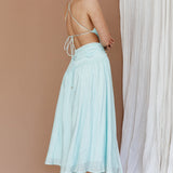 Destination Open Back Midi Dress Mint