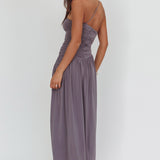 Destination One-Shoulder Maxi Dress Taupe