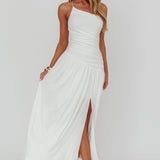 Destination One-Shoulder Maxi Dress White