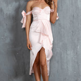 Engelique Tied Sleeve Midi Dress Blush