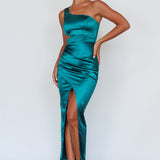 Night-Out One Shoulder Maxi Dress Green