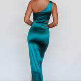 Night-Out One Shoulder Maxi Dress Green