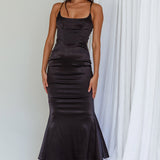 Moon Rising Mermaid Maxi Dress Black