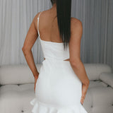 Stop The Press Cut-Out Waist Mini Dress White