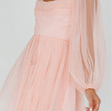 Fairytale Dream Pleat Neckline Mini Dress Sparkle Pink