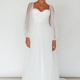 Fairytale Dream Sheer Sleeve Maxi Dress White