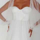 Fairytale Dream Sheer Sleeve Maxi Dress White