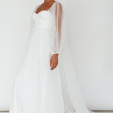 Fairytale Dream Sheer Sleeve Maxi Dress White