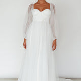 Fairytale Dream Sheer Sleeve Maxi Dress White