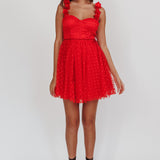 Fairytale Dream Floral Strap Mini Dress Red