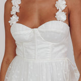 Fairytale Dream Floral Strap Mini Dress White