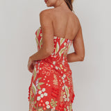 In Paris Embroidered Floral Mini Dress Orange