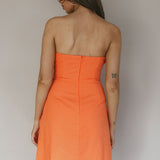 Sunkissed Faux Wrap Mini Dress Orange