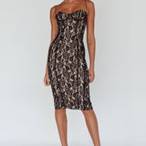 Aura Lace Midi Dress Black