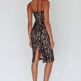 Aura Lace Midi Dress Black