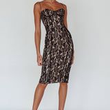 Aura Lace Midi Dress Black