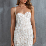 Aura Lace Mini Dress White
