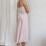 Emmalie Satin Midi Dress Pink