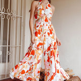 Solstice Sun Halterneck Jumpsuit Swirl Orange