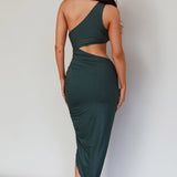 Kiki Cut-Out Bodycon Midi Dress Forest Green
