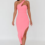 Shooting Stars One-Shoulder Midi Dress Pink