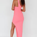 Shooting Stars One-Shoulder Midi Dress Pink