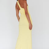 Shooting Stars One-Shoulder Maxi Dress Yellow